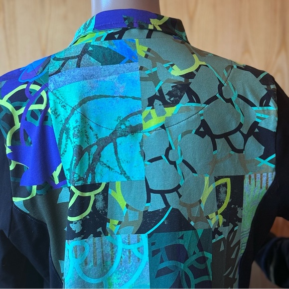 Art Simply by Dolcezza Zip Front Art to Wear Dress Size L Abstract Print - Picture 11 of 16